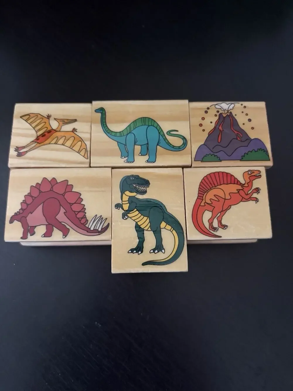 Lot Of Wooden Rubber Ink Stamp Set Dinosaur Scrapbook Arts And Crafts Kids 226